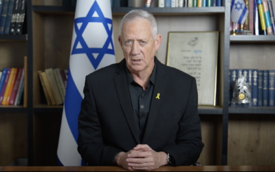 War cabinet minister Benny Gantz in a video message issued May 23, 2024, demanding the immediate establishment of a state commission of inquiry in the events leading up to October 7, 2023. (Screenshot)